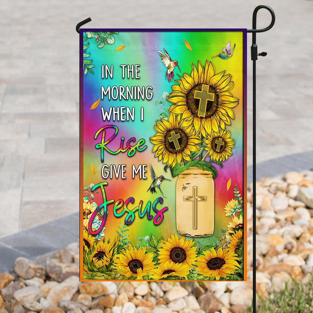 Christian Garden Flags, In The World When I Rise Give Me Jesus Flag, Christian House Flags, Christian Cross Flag, Faith Flag