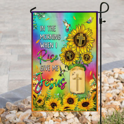 Christian Garden Flags, In The World When I Rise Give Me Jesus Flag, Christian House Flags, Christian Cross Flag, Faith Flag