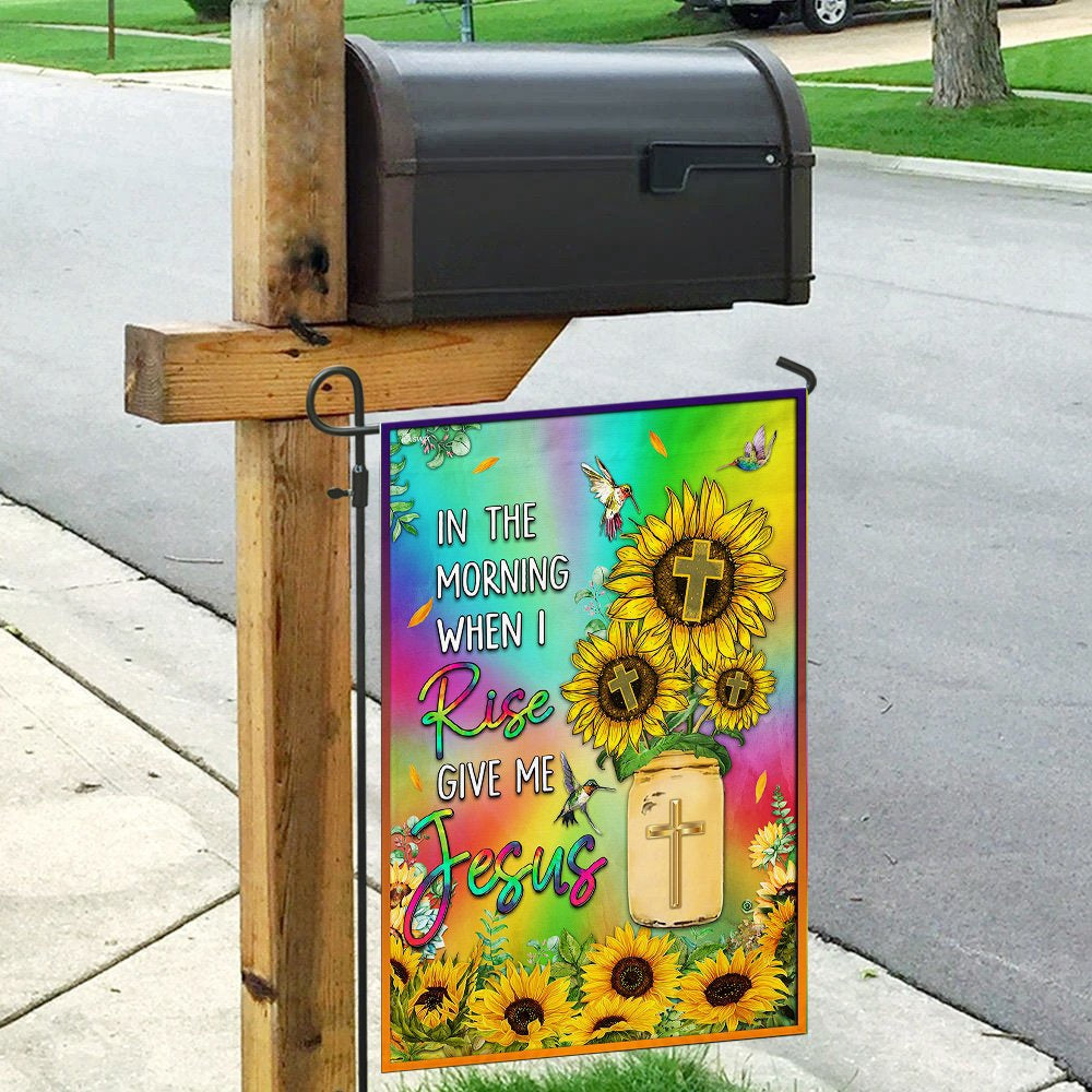 Christian Garden Flags, In The World When I Rise Give Me Jesus Flag, Christian House Flags, Christian Cross Flag, Faith Flag