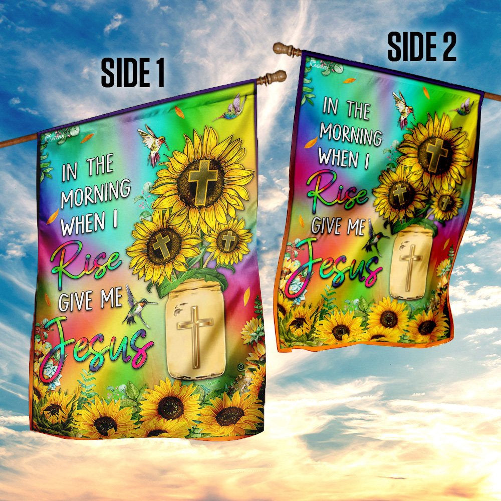 Christian Garden Flags, In The World When I Rise Give Me Jesus Flag, Christian House Flags, Christian Cross Flag, Faith Flag