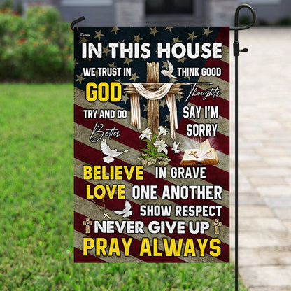 Christian Garden Flags, In This House We Trust In God Flag, Christian House Flags, Christian Cross Flag, Faith Flag