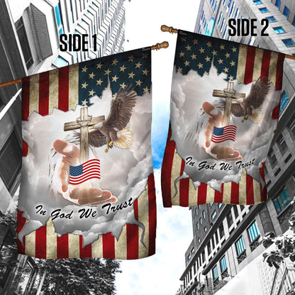 Christian Garden Flags, Jesus - In God We Trust American Flag, Christian House Flags, Christian Cross Flag, Faith Flag