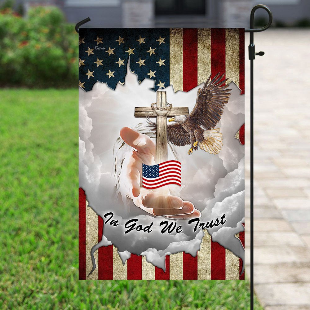 Christian Garden Flags, Jesus - In God We Trust American Flag, Christian House Flags, Christian Cross Flag, Faith Flag