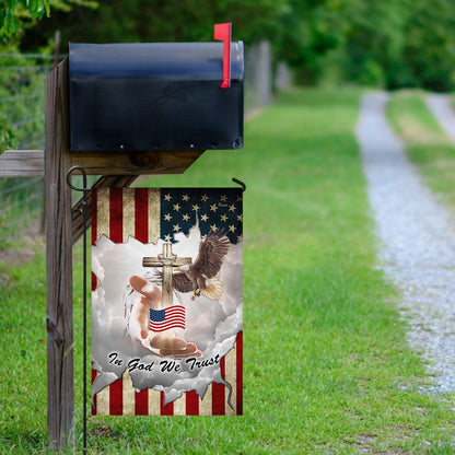 Christian Garden Flags, Jesus - In God We Trust American Flag, Christian House Flags, Christian Cross Flag, Faith Flag