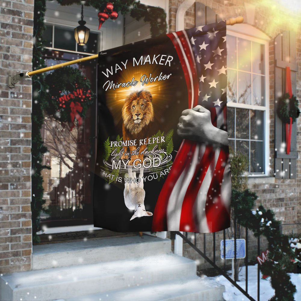 Christian Garden Flags, Jesus - Way Maker Miracle worker Promise keeper Flag, Christian House Flags, Christian Cross Flag, Faith Flag