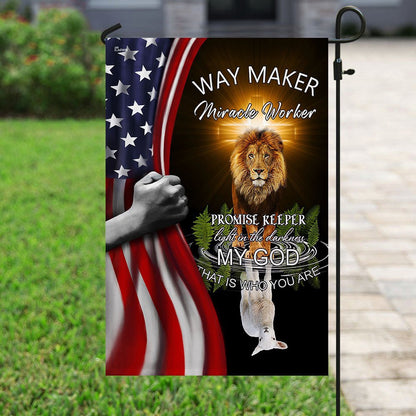 Christian Garden Flags, Jesus - Way Maker Miracle worker Promise keeper Flag, Christian House Flags, Christian Cross Flag, Faith Flag
