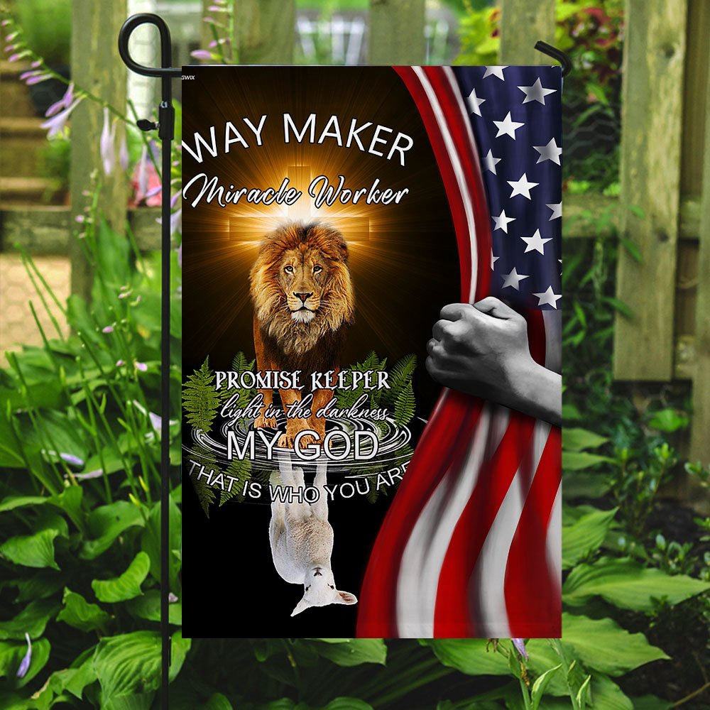 Christian Garden Flags, Jesus - Way Maker Miracle worker Promise keeper Flag, Christian House Flags, Christian Cross Flag, Faith Flag