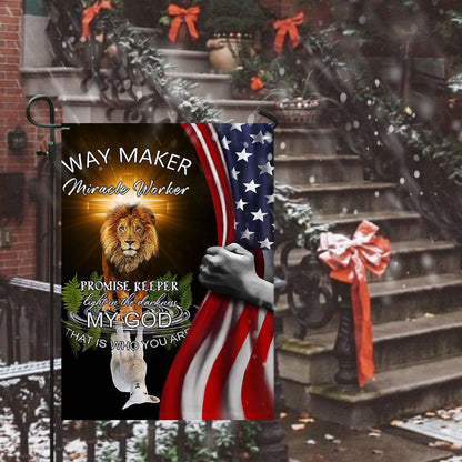 Christian Garden Flags, Jesus - Way Maker Miracle worker Promise keeper Flag, Christian House Flags, Christian Cross Flag, Faith Flag