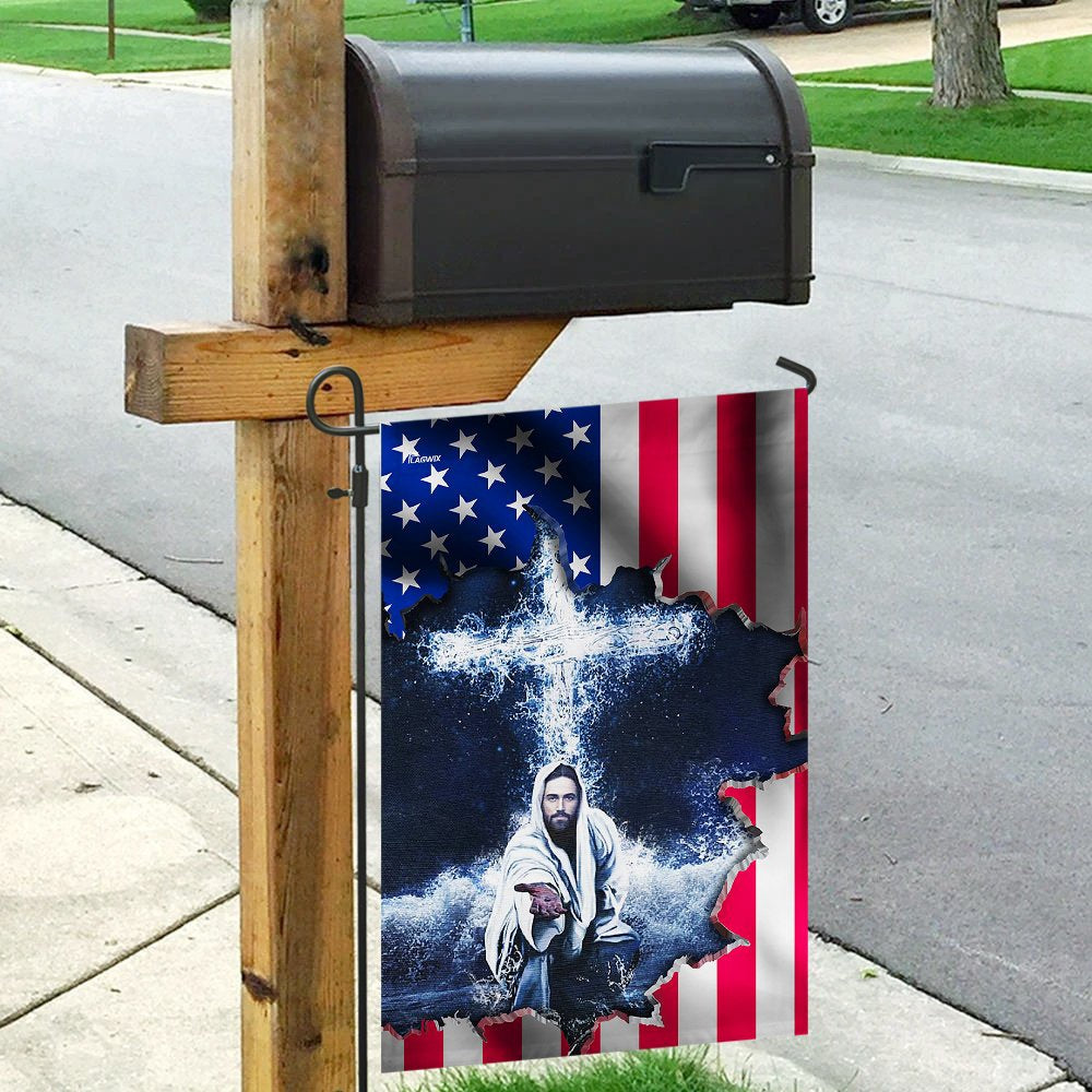 Christian Garden Flags, Jesus American Flag, Christian House Flags, Christian Cross Flag, Faith Flag