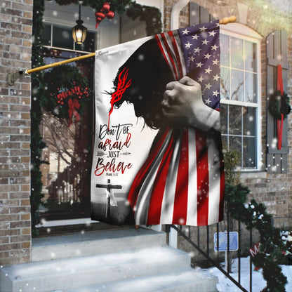 Christian Garden Flags, Jesus Christ - Don't Be Afraid Just Believe Flag, Christian House Flags, Christian Cross Flag, Faith Flag