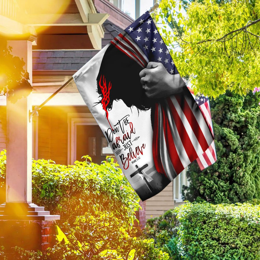 Christian Garden Flags, Jesus Christ - Don't Be Afraid Just Believe Flag, Christian House Flags, Christian Cross Flag, Faith Flag