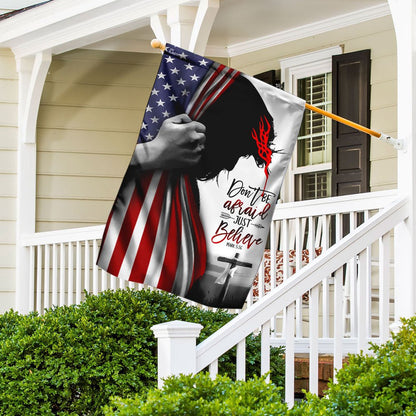 Christian Garden Flags, Jesus Christ - Don't Be Afraid Just Believe Flag, Christian House Flags, Christian Cross Flag, Faith Flag