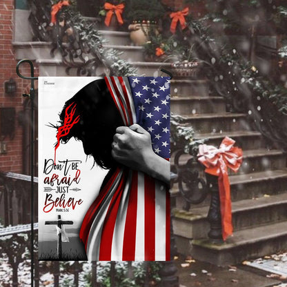 Christian Garden Flags, Jesus Christ - Don't Be Afraid Just Believe Flag, Christian House Flags, Christian Cross Flag, Faith Flag