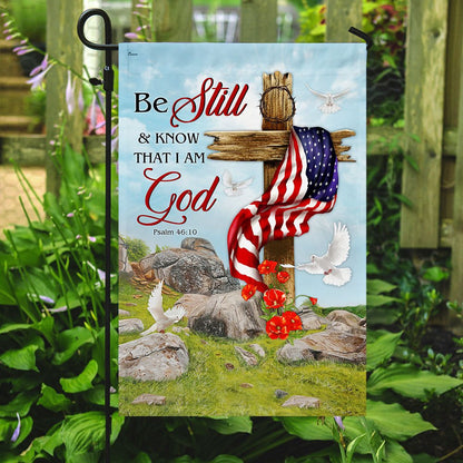 Christian Garden Flags, Jesus Christ Cross Be Still &amp Know That I Am God Flag, Christian House Flags, Christian Cross Flag, Faith Flag