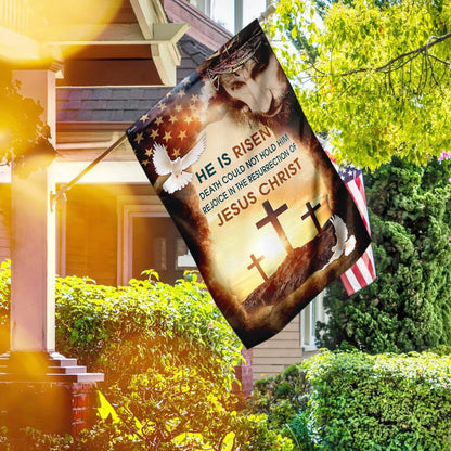 Christian Garden Flags, Jesus Christ He Is Risen Flag, Christian House Flags, Christian Cross Flag, Faith Flag