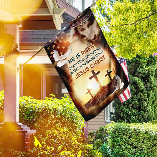 Christian Garden Flags, Jesus Christ He Is Risen Flag, Christian House Flags, Christian Cross Flag, Faith Flag