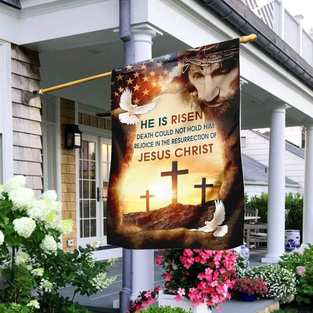 Christian Garden Flags, Jesus Christ He Is Risen Flag, Christian House Flags, Christian Cross Flag, Faith Flag