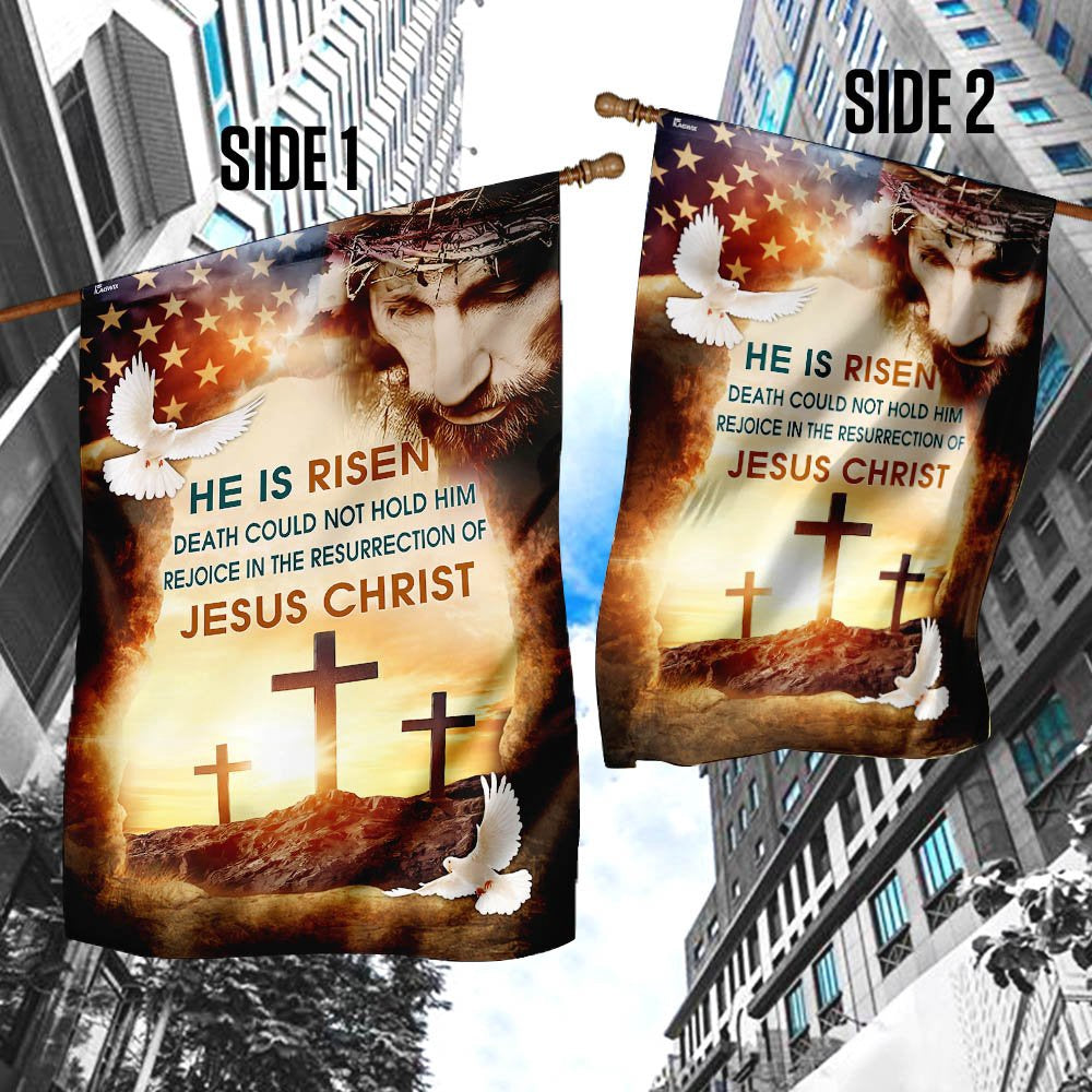 Christian Garden Flags, Jesus Christ He Is Risen Flag, Christian House Flags, Christian Cross Flag, Faith Flag