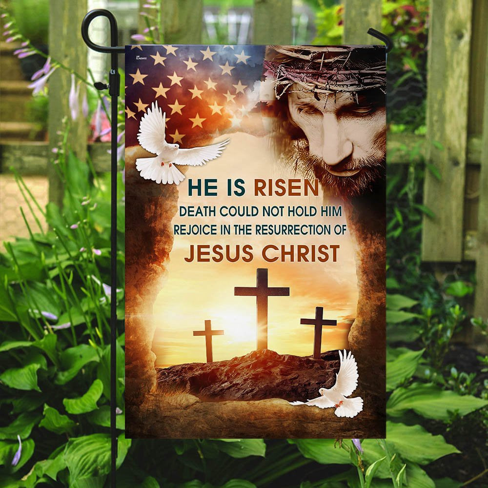 Christian Garden Flags, Jesus Christ He Is Risen Flag, Christian House Flags, Christian Cross Flag, Faith Flag