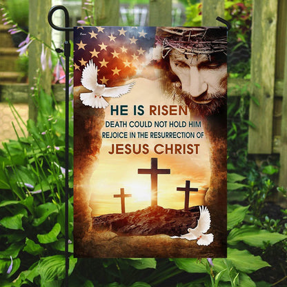 Christian Garden Flags, Jesus Christ He Is Risen Flag, Christian House Flags, Christian Cross Flag, Faith Flag