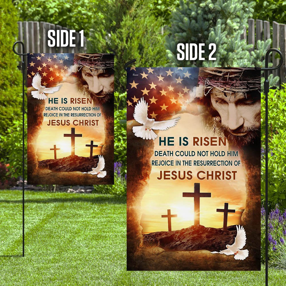 Christian Garden Flags, Jesus Christ He Is Risen Flag, Christian House Flags, Christian Cross Flag, Faith Flag