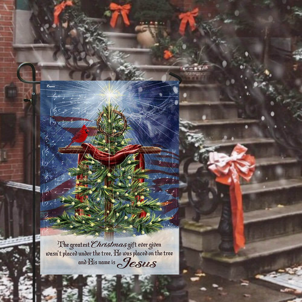 Christian Garden Flags, Jesus Christ The Greatest Gift Christmas Flag, Christian House Flags, Christian Cross Flag, Faith Flag