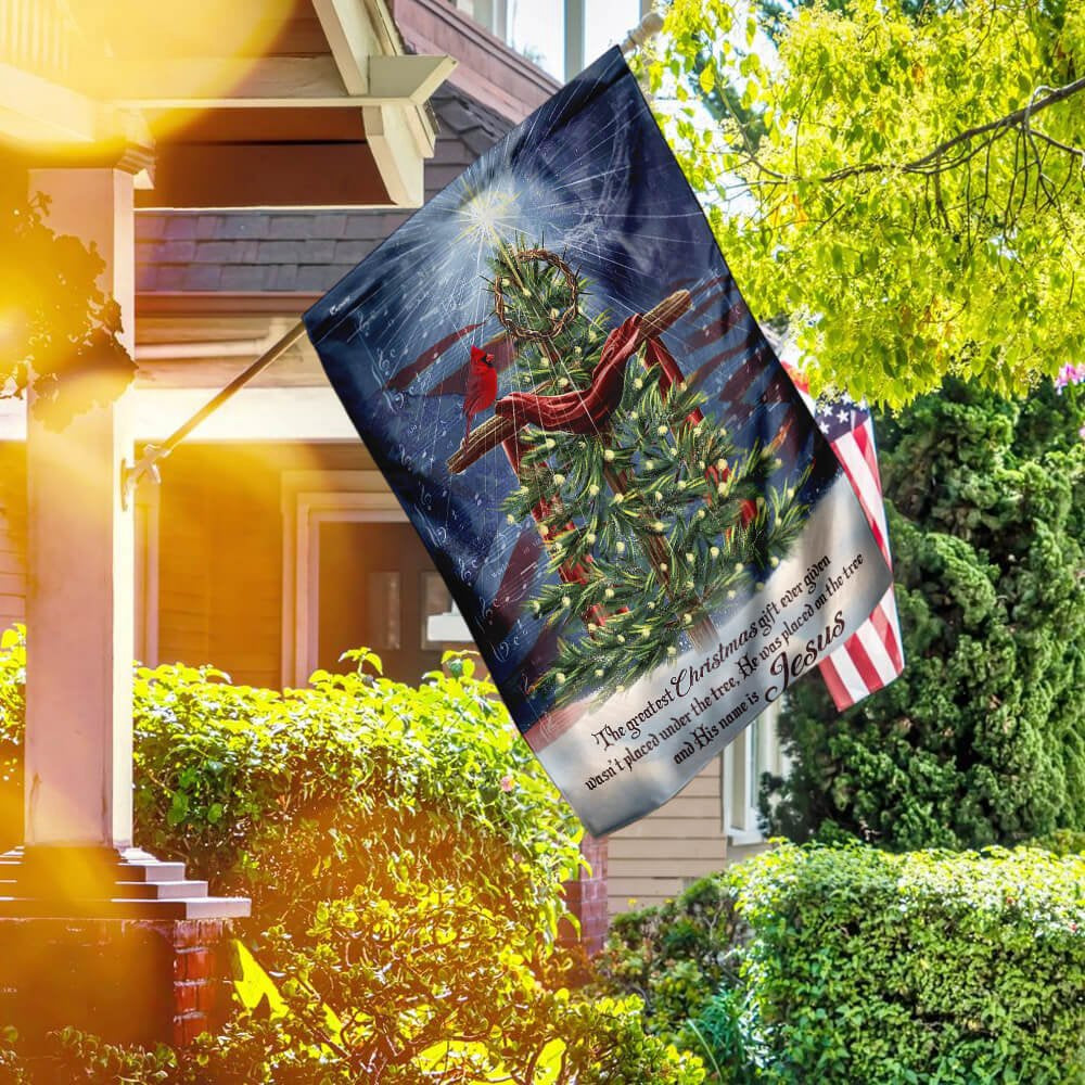 Christian Garden Flags, Jesus Christ The Greatest Gift Christmas Flag, Christian House Flags, Christian Cross Flag, Faith Flag