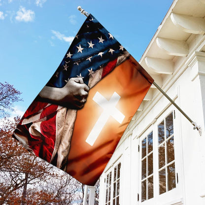 Christian Garden Flags, Jesus God American Flag, Christian House Flags, Christian Cross Flag, Faith Flag