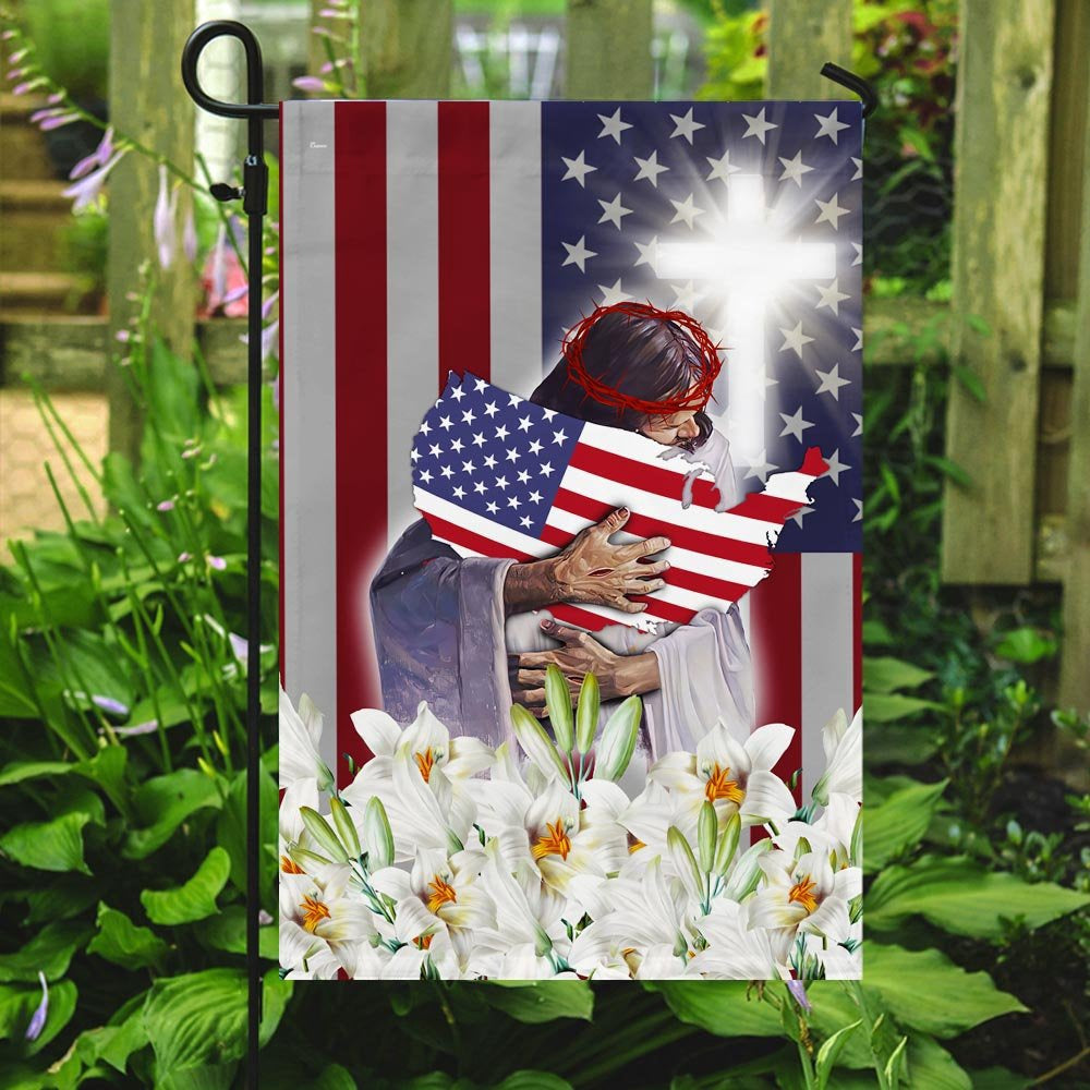 Christian Garden Flags, Jesus God American Flag, Christian House Flags, Christian Cross Flag, Faith Flag
