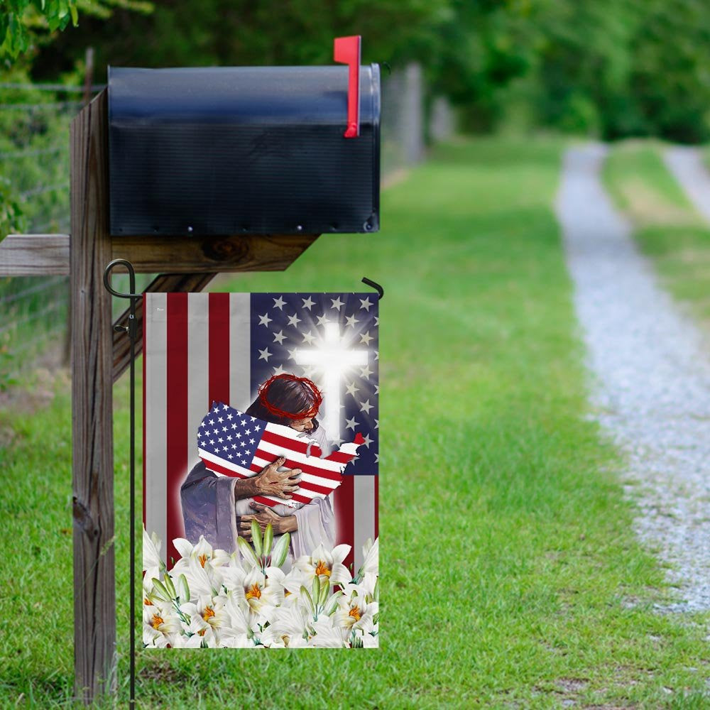 Christian Garden Flags, Jesus God American Flag, Christian House Flags, Christian Cross Flag, Faith Flag