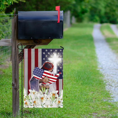 Christian Garden Flags, Jesus God American Flag, Christian House Flags, Christian Cross Flag, Faith Flag