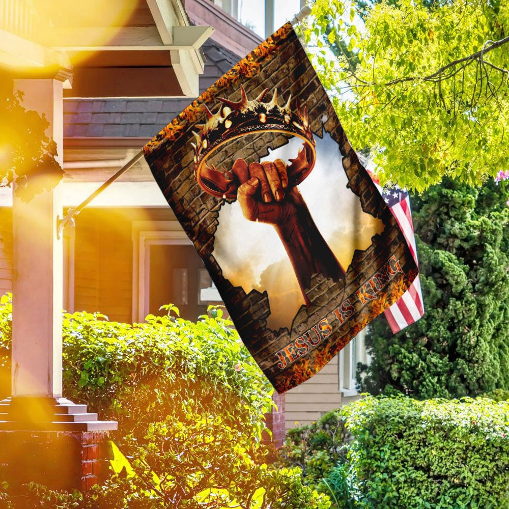 Christian Garden Flags, Jesus Is King Christian Flag, Christian House Flags, Christian Cross Flag, Faith Flag