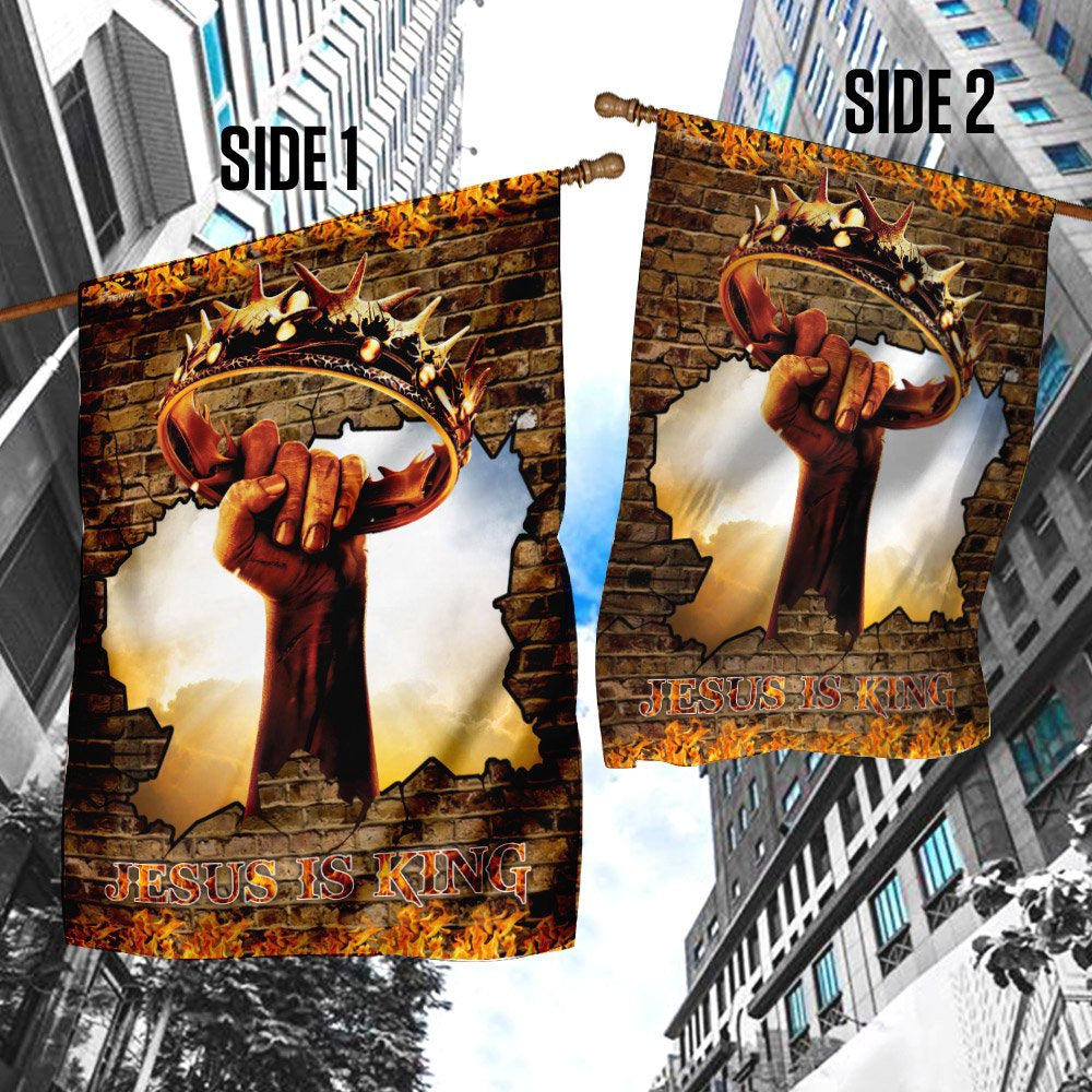 Christian Garden Flags, Jesus Is King Christian Flag, Christian House Flags, Christian Cross Flag, Faith Flag