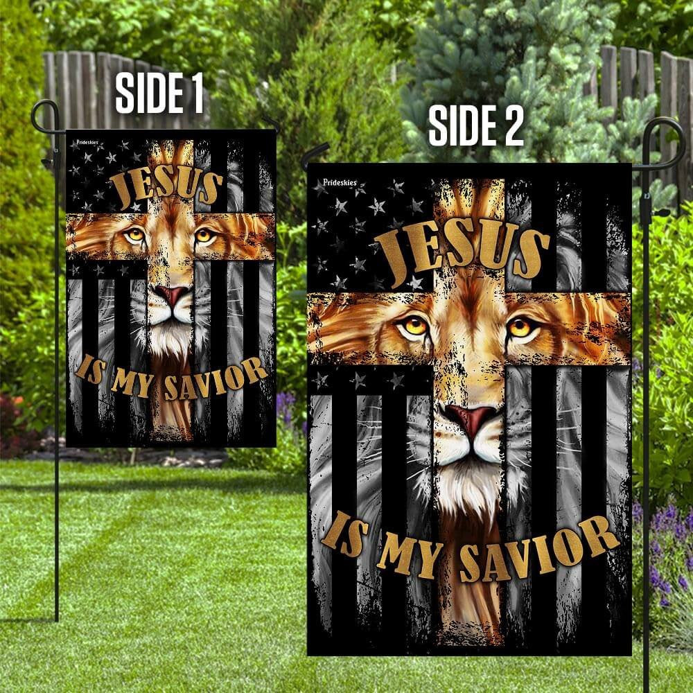 Christian Garden Flags, Jesus Is My Savior - Lion Christian Cross Flag, Christian House Flags, Christian Cross Flag, Faith Flag