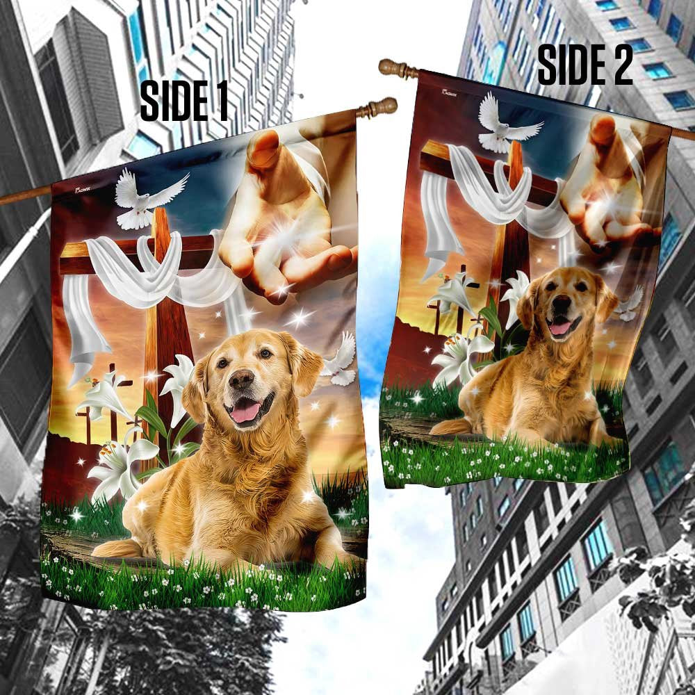 Christian Garden Flags, Jesus Is My Savior Golden Retriever Is My Therapy Flag, Christian House Flags, Christian Cross Flag, Faith Flag