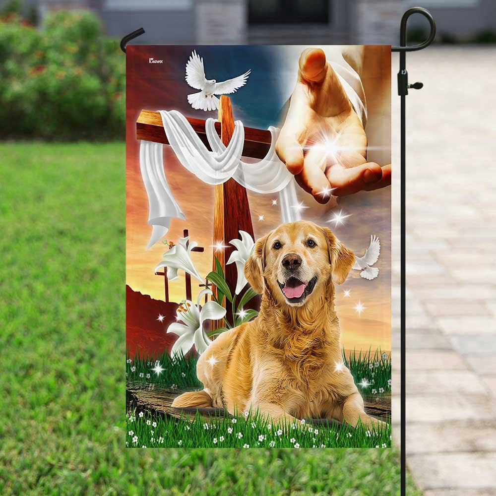 Christian Garden Flags, Jesus Is My Savior Golden Retriever Is My Therapy Flag, Christian House Flags, Christian Cross Flag, Faith Flag