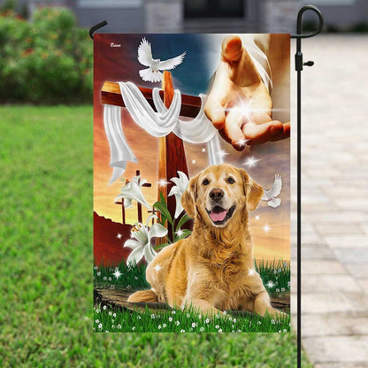 Christian Garden Flags, Jesus Is My Savior Golden Retriever Is My Therapy Flag, Christian House Flags, Christian Cross Flag, Faith Flag