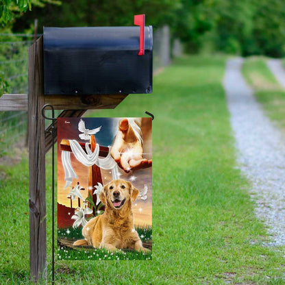 Christian Garden Flags, Jesus Is My Savior Golden Retriever Is My Therapy Flag, Christian House Flags, Christian Cross Flag, Faith Flag