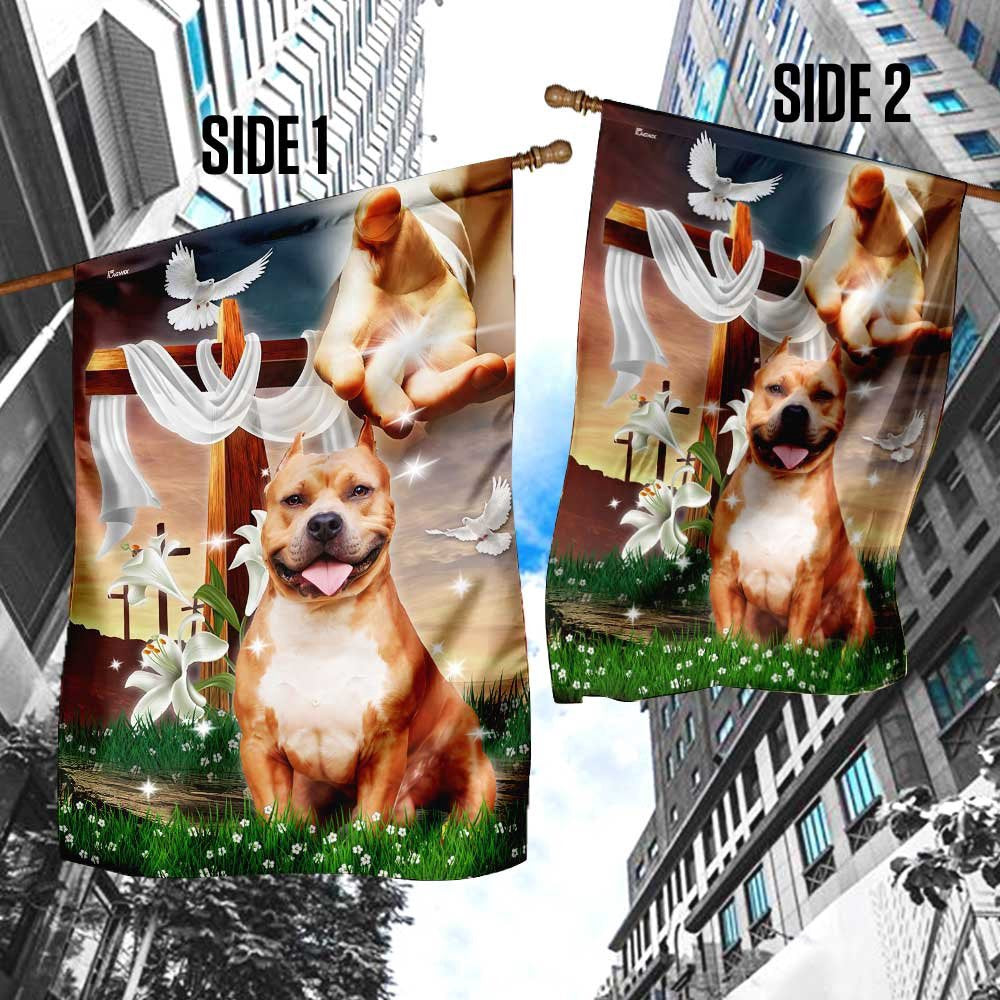 Christian Garden Flags, Jesus Is My Savior Pitbull Is My Therapy Flag, Christian House Flags, Christian Cross Flag, Faith Flag