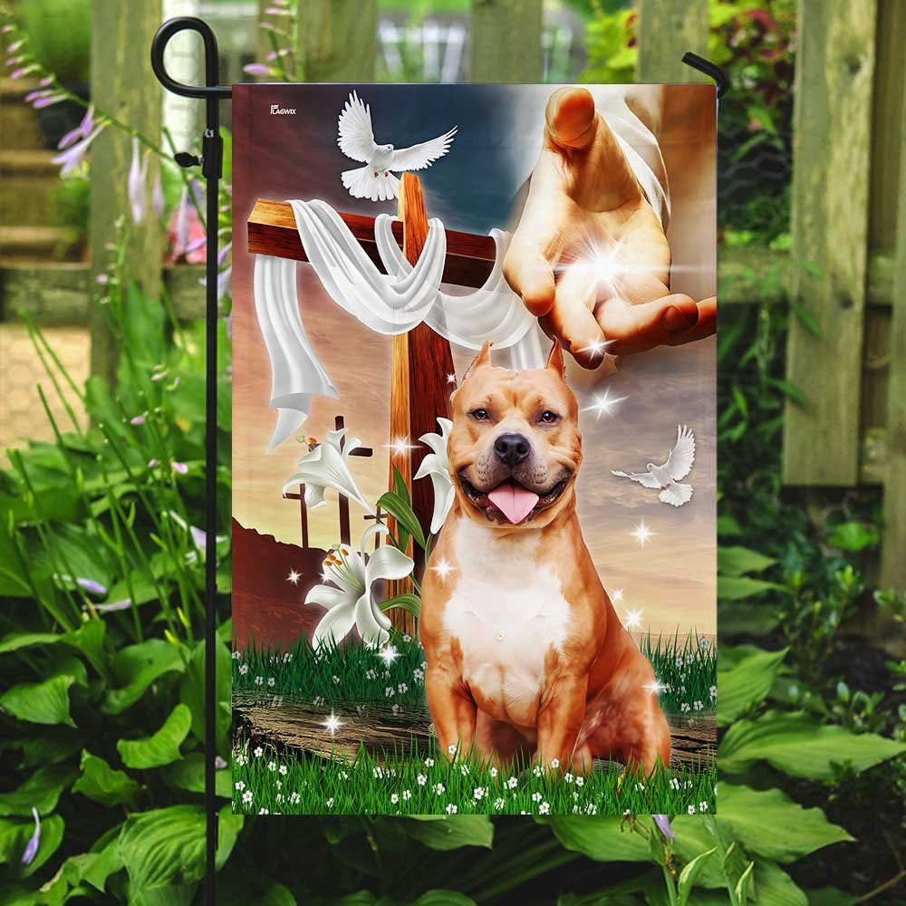 Christian Garden Flags, Jesus Is My Savior Pitbull Is My Therapy Flag, Christian House Flags, Christian Cross Flag, Faith Flag