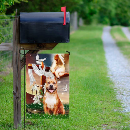 Christian Garden Flags, Jesus Is My Savior Pitbull Is My Therapy Flag, Christian House Flags, Christian Cross Flag, Faith Flag