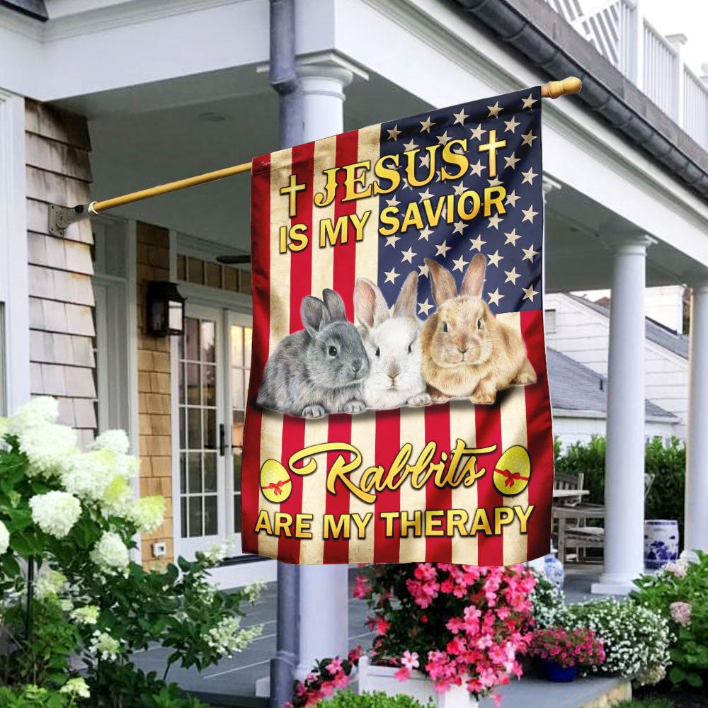 Christian Garden Flags, Jesus Is My Savior Rabbits Are My Therapy, Christian House Flags, Christian Cross Flag, Faith Flag