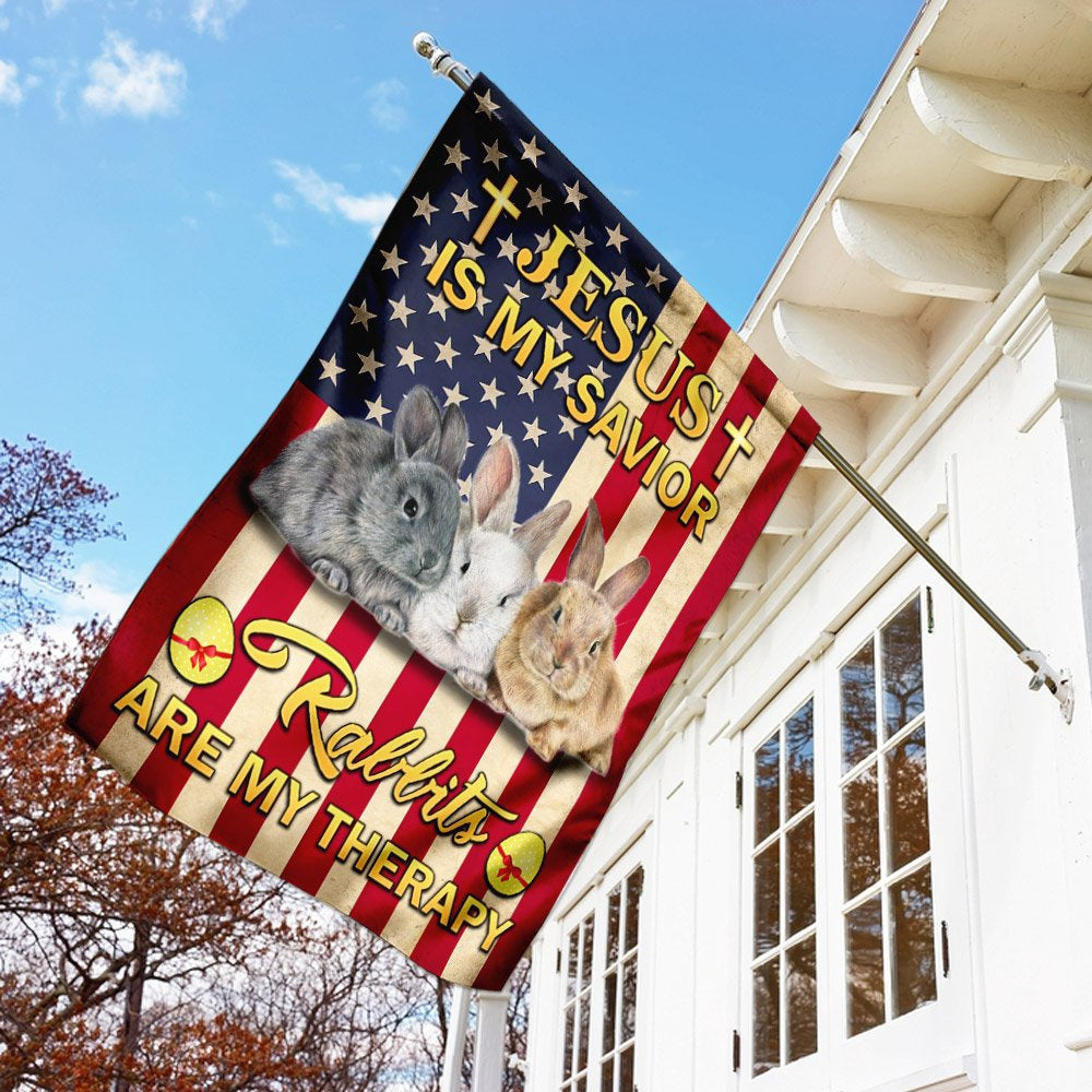Christian Garden Flags, Jesus Is My Savior Rabbits Are My Therapy, Christian House Flags, Christian Cross Flag, Faith Flag