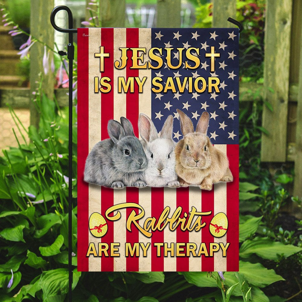 Christian Garden Flags, Jesus Is My Savior Rabbits Are My Therapy, Christian House Flags, Christian Cross Flag, Faith Flag