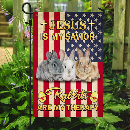 Christian Garden Flags, Jesus Is My Savior Rabbits Are My Therapy, Christian House Flags, Christian Cross Flag, Faith Flag