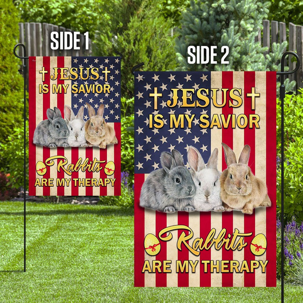 Christian Garden Flags, Jesus Is My Savior Rabbits Are My Therapy, Christian House Flags, Christian Cross Flag, Faith Flag