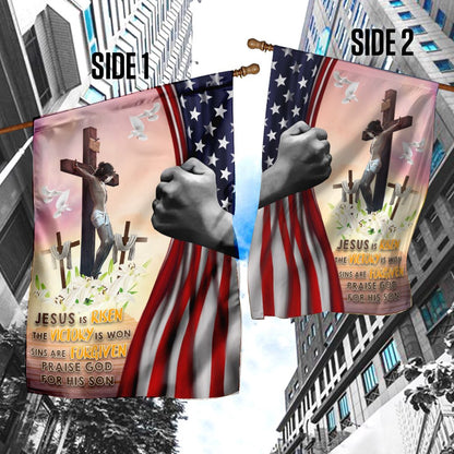 Christian Garden Flags, Jesus Is Risen Christian Easter Day Flag, Christian House Flags, Christian Cross Flag, Faith Flag