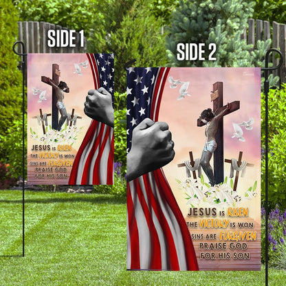 Christian Garden Flags, Jesus Is Risen Christian Easter Day Flag, Christian House Flags, Christian Cross Flag, Faith Flag