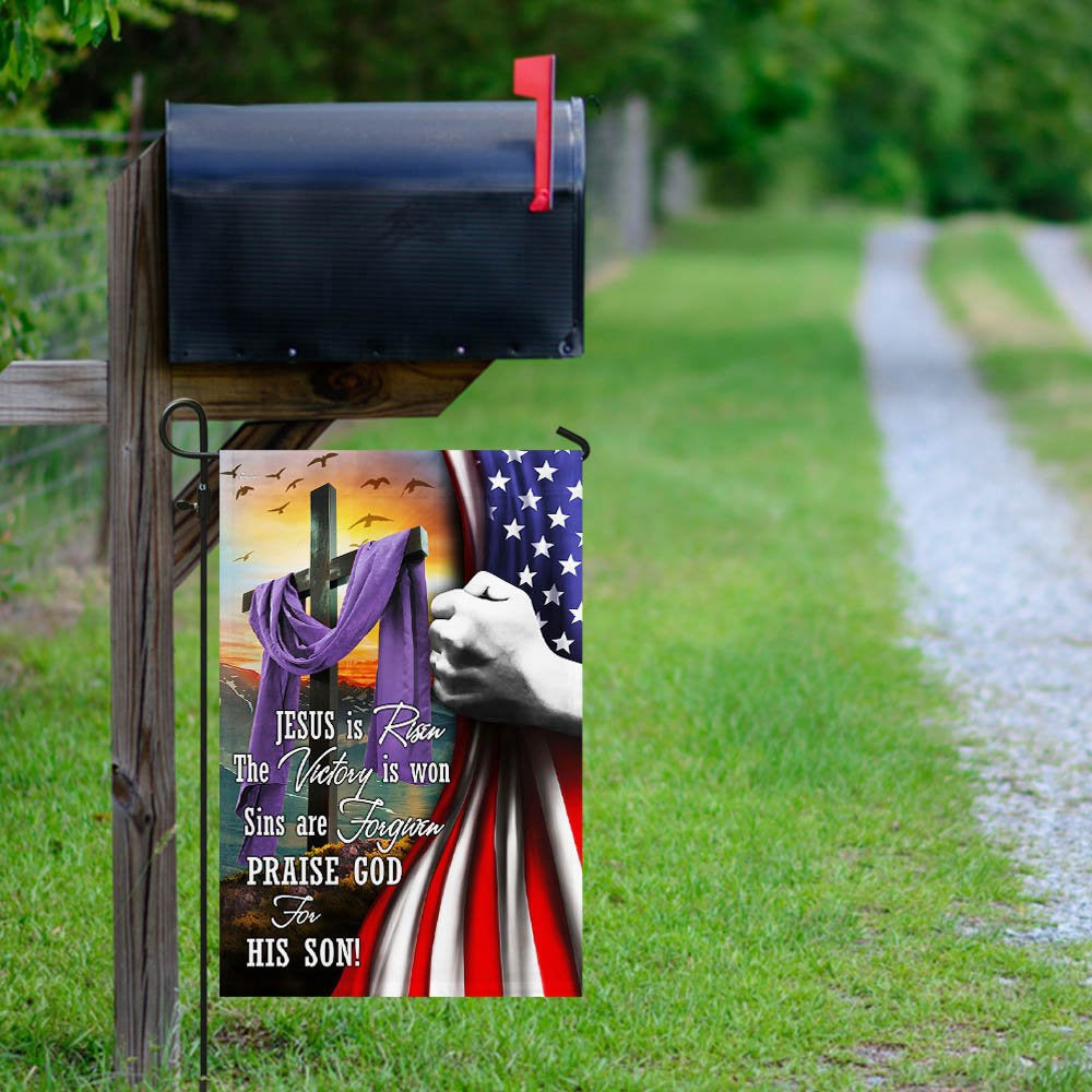 Christian Garden Flags, Jesus Is Risen Easter Flag, Christian House Flags, Christian Cross Flag, Faith Flag