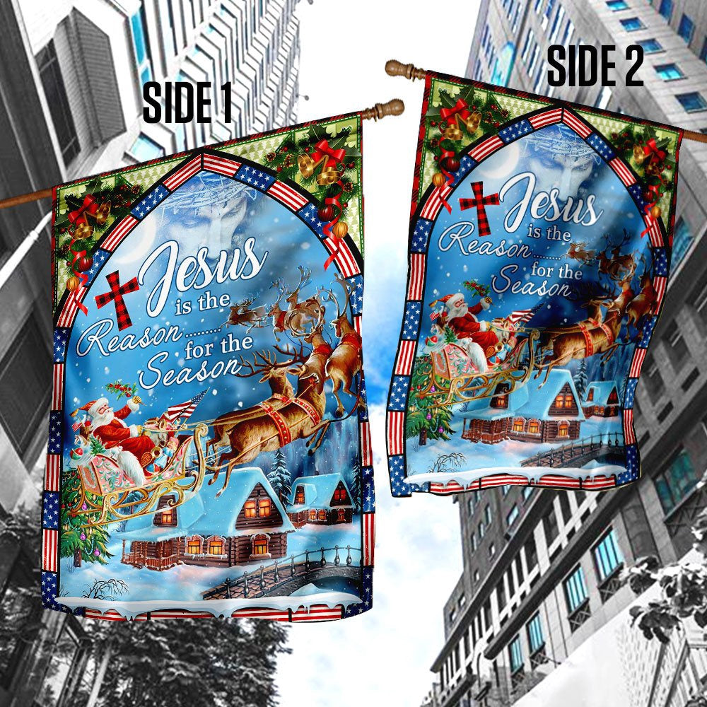 Christian Garden Flags, Jesus Is The Reason For The Christmas Season Flag, Christian House Flags, Christian Cross Flag, Faith Flag
